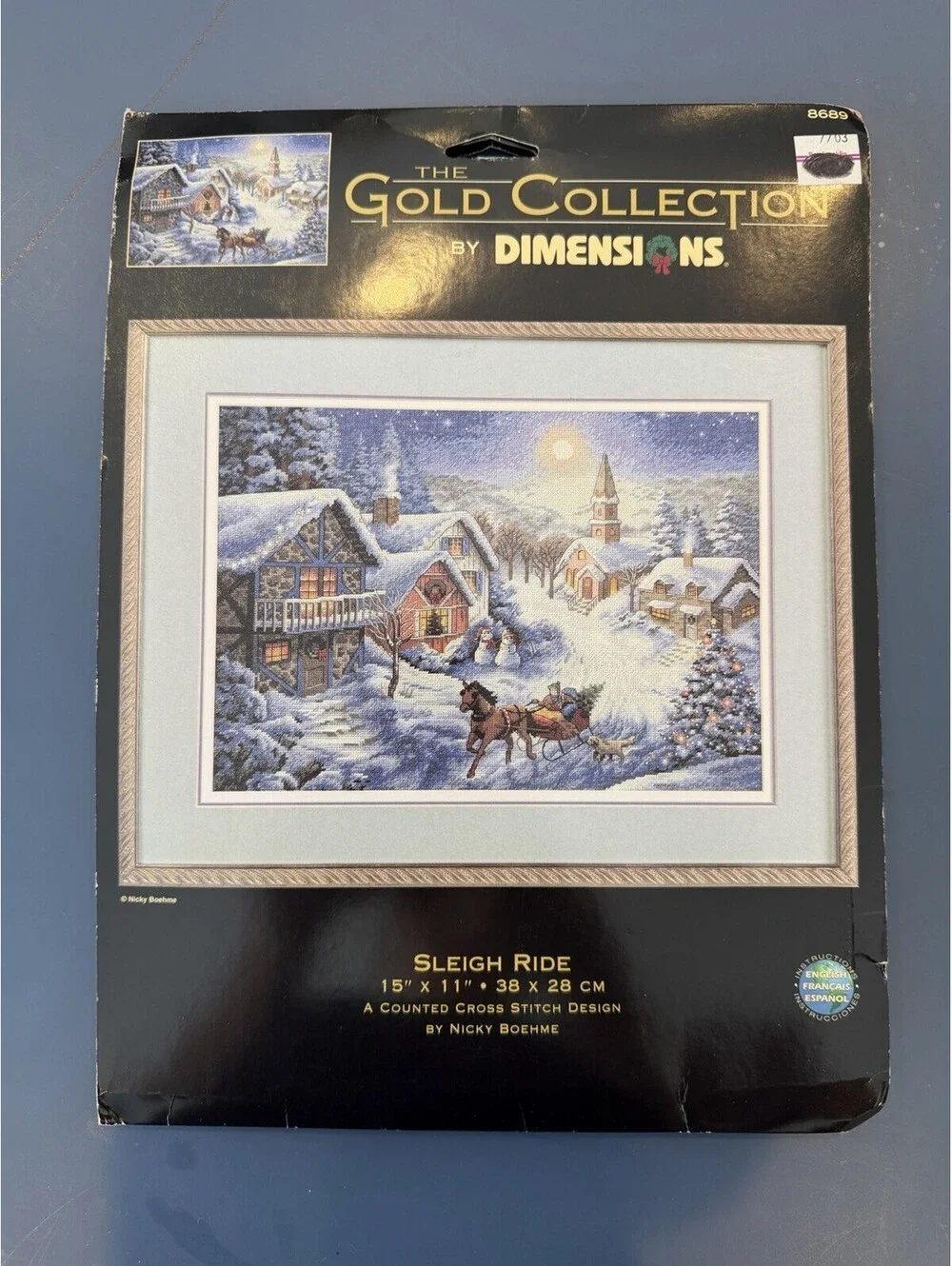 Dimensions Gold Collection 2002 SLEIGH RIDE By Nicky Boehme Cross Stitch Kit New